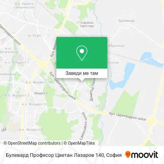 Булевард Професор Цветан Лазаров 140 карта