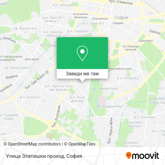 Улица Златишки проход карта