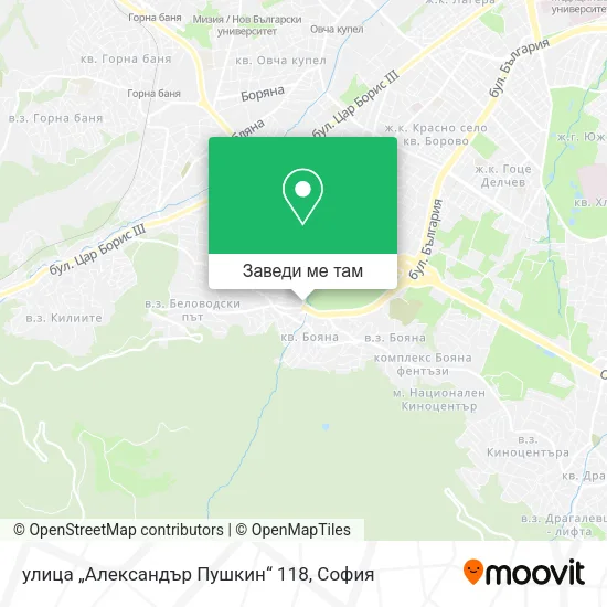улица „Александър Пушкин“ 118 карта