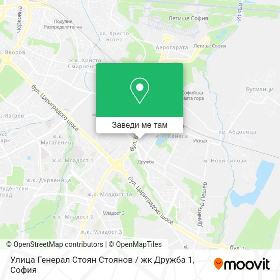 Улица Генерал Стоян Стоянов / жк Дружба 1 карта