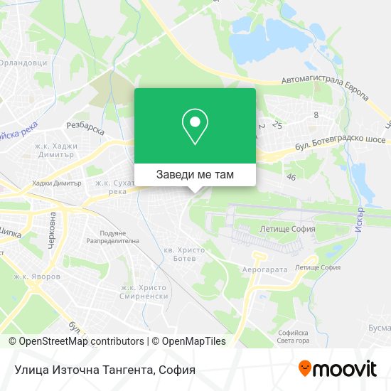 Улица Източна Тангента карта