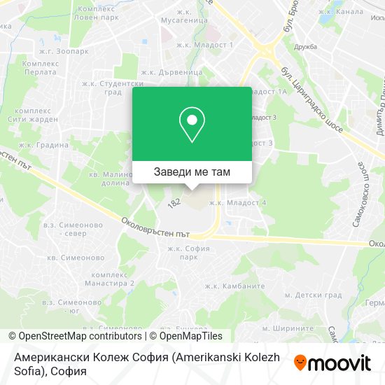 Американски Колеж София (Amerikanski Kolezh Sofia) карта
