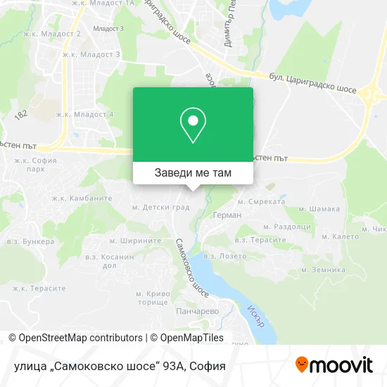 улица „Самоковско шосе“ 93A карта
