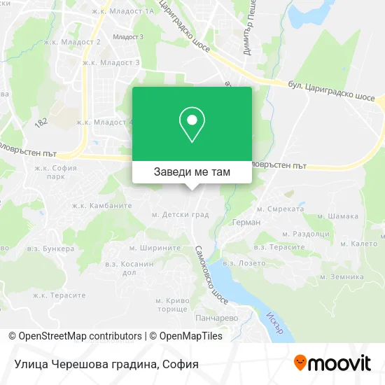 Улица Черешова градина карта