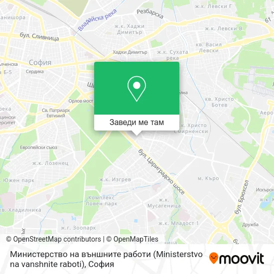 Министерство на външните работи (Ministerstvo na vanshnite raboti) карта