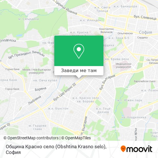 Община Красно село (Obshtina Krasno selo) карта
