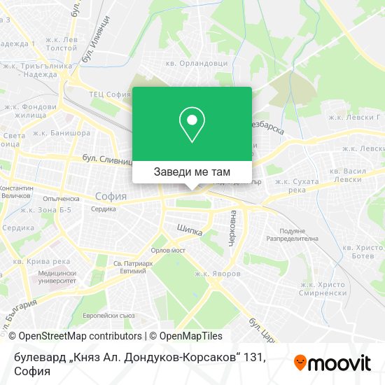 булевард „Княз Ал. Дондуков-Корсаков“ 131 карта