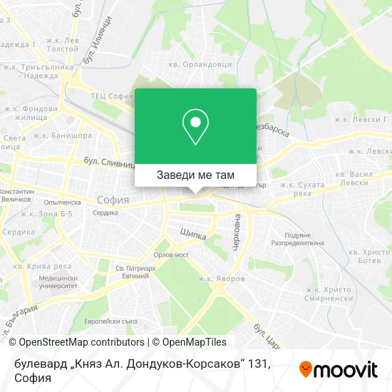 булевард „Княз Ал. Дондуков-Корсаков“ 131 карта
