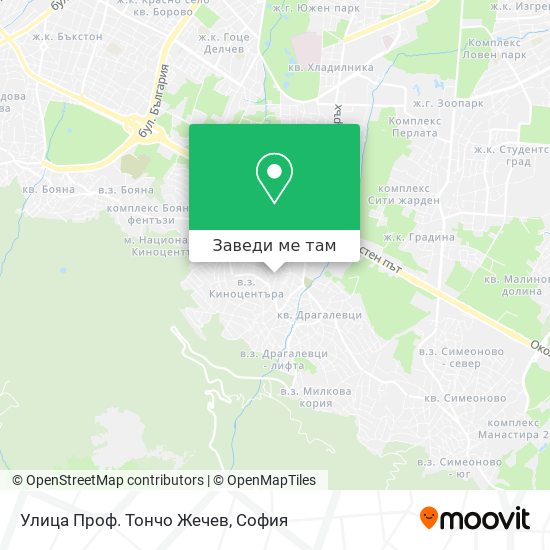 Улица Проф. Тончо Жечев карта