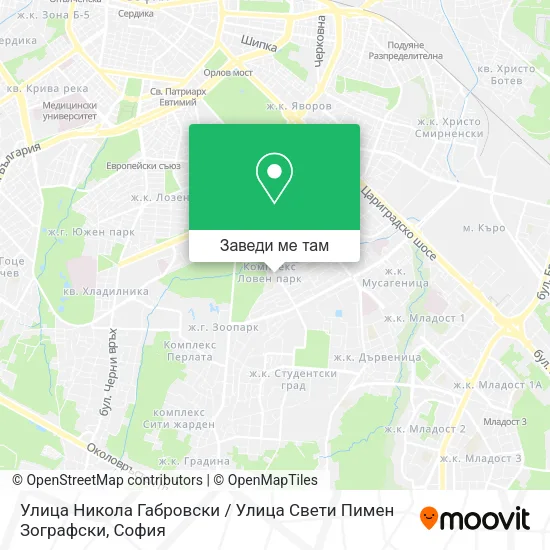 Улица Никола Габровски / Улица Свети Пимен Зографски карта