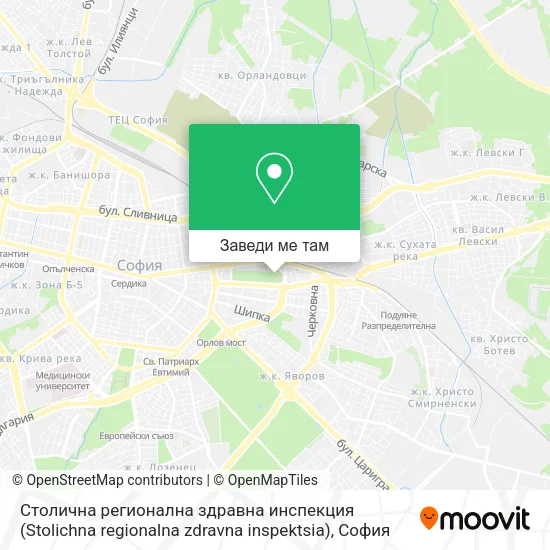 Столична регионална здравна инспекция (Stolichna regionalna zdravna inspektsia) карта