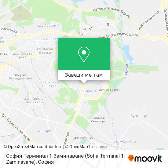 София-Терминал 1 Заминаване (Sofia-Terminal 1 Zaminavane) карта