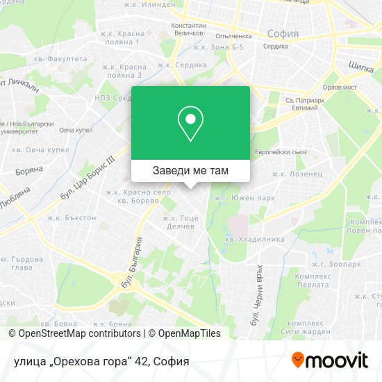 улица „Орехова гора“ 42 карта