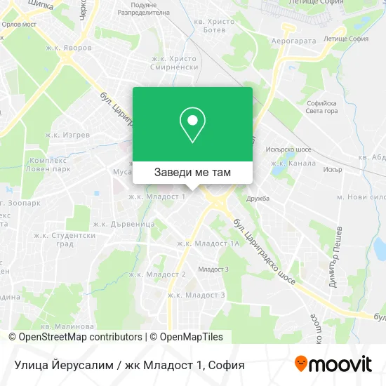 Улица Йерусалим / жк Младост 1 карта