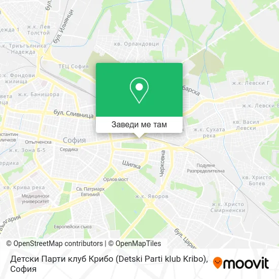 Детски Парти клуб Крибо (Detski Parti klub Kribo) карта