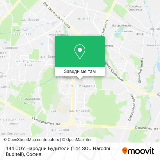 144 СОУ Народни Будители (144 SOU Narodni Buditeli) карта