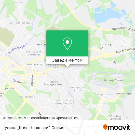 улица „Княз Черказки“ карта