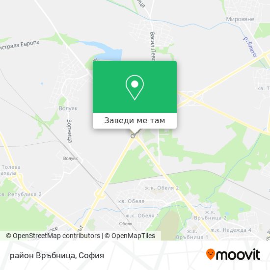 район Връбница карта