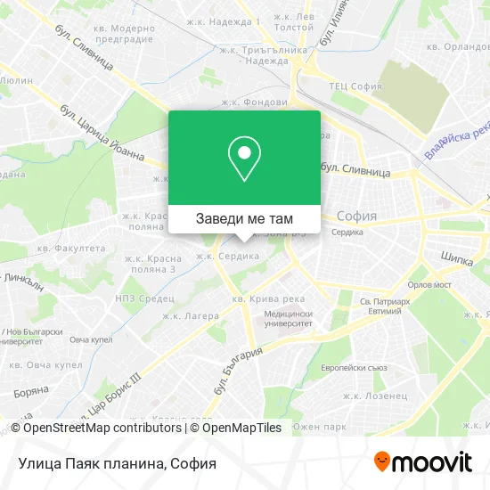 Улица Паяк планина карта