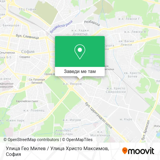 Улица Гео Милев / Улица Христо Максимов карта