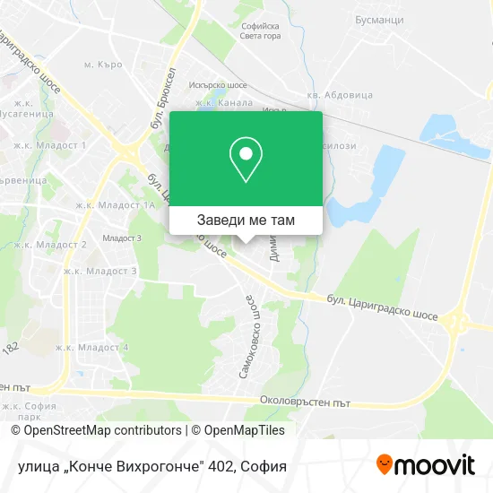 улица „Конче Вихрогонче" 402 карта