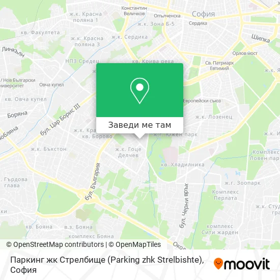 Паркинг жк Стрелбище (Parking zhk Strelbishte) карта