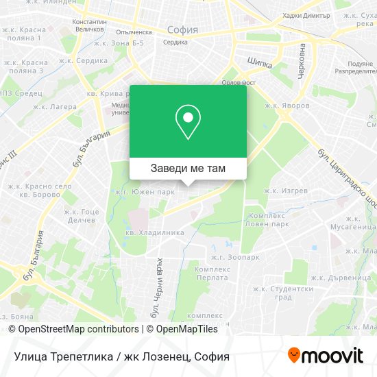Улица Трепетлика / жк Лозенец карта