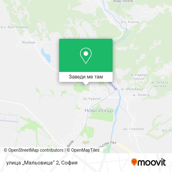 улица „Мальовица“ 2 карта