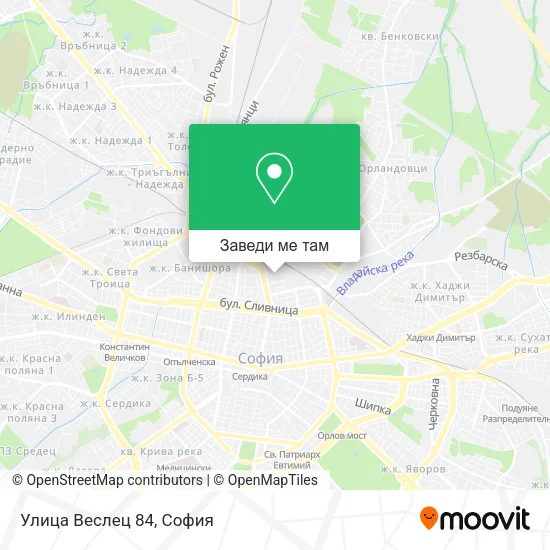Улица Веслец 84 карта