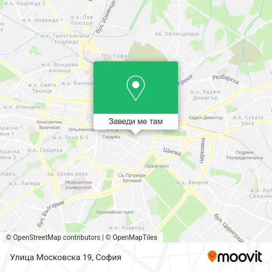 Улица Московска 19 карта
