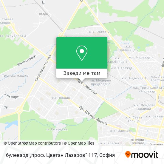 булевард „проф. Цветан Лазаров“ 117 карта