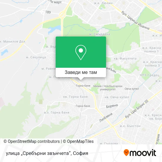 улица „Сребърни звънчета“ карта