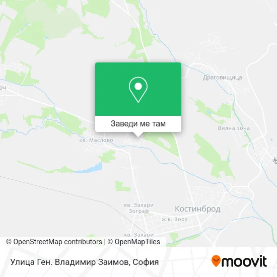 Улица Ген. Владимир Заимов карта