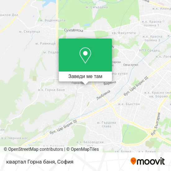 квартал Горна баня карта