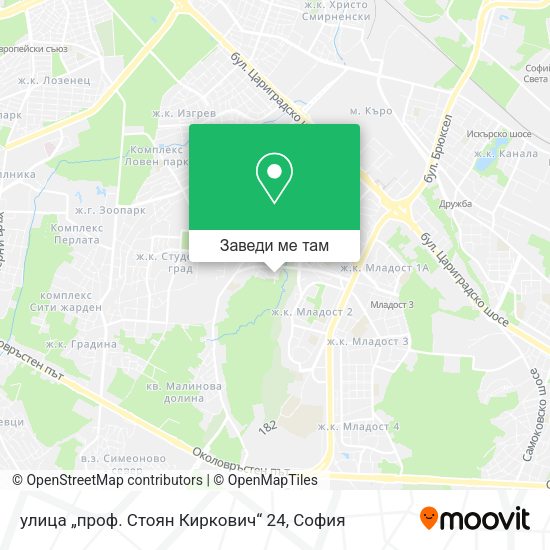 улица „проф. Стоян Киркович“ 24 карта