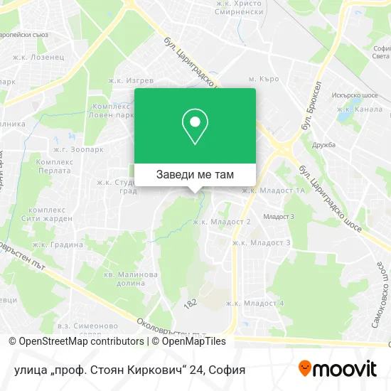 улица „проф. Стоян Киркович“ 24 карта