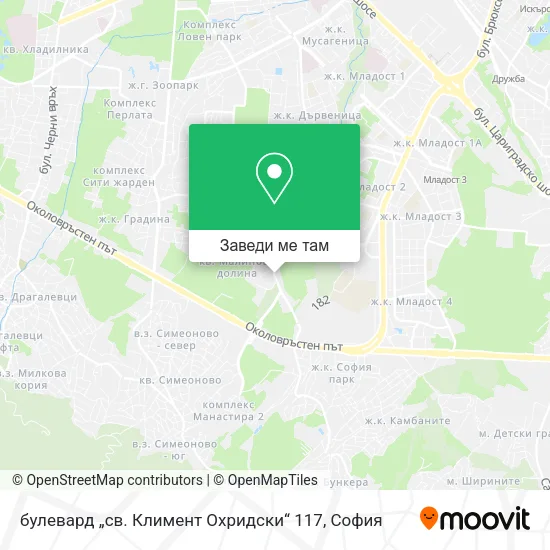 булевард „св. Климент Охридски“ 117 карта