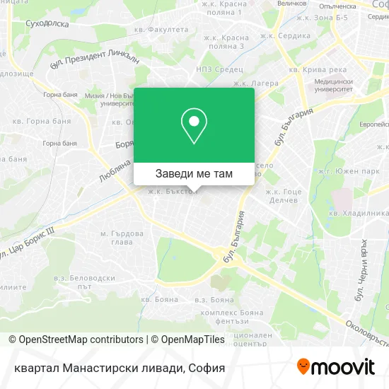 квартал Манастирски ливади карта