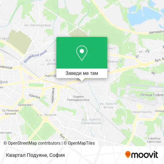 Квартал Подуяне карта