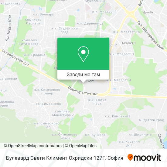 Булевард Свети Климент Охридски 127Г карта
