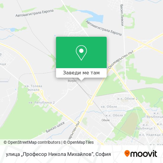 улица „Професор Никола Михайлов“ карта