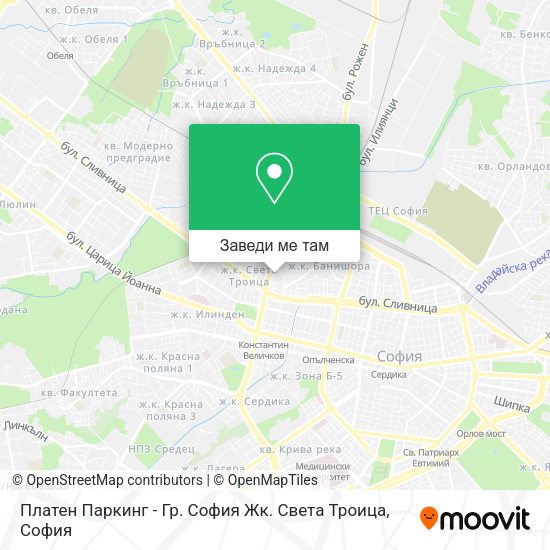 Платен Паркинг - Гр. София Жк. Света Троица карта