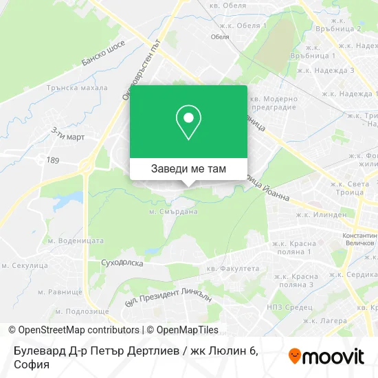 Булевард Д-р Петър Дертлиев / жк Люлин 6 карта
