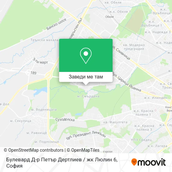 Булевард Д-р Петър Дертлиев / жк Люлин 6 карта