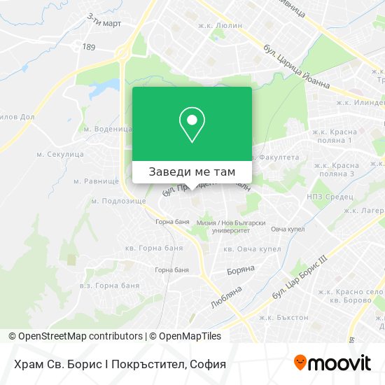 Храм Св. Борис I Покръстител карта