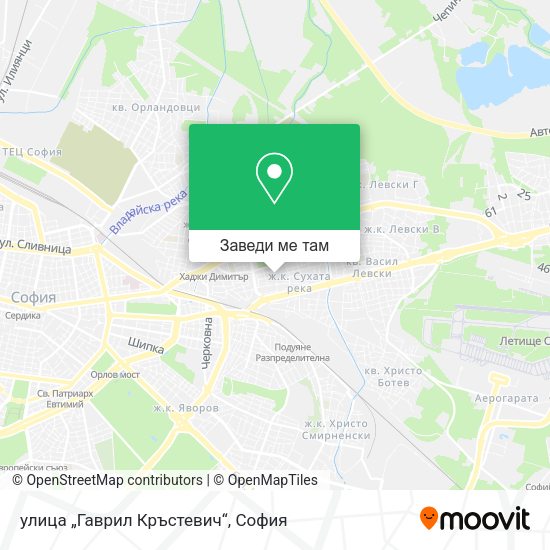 улица „Гаврил Кръстевич“ карта