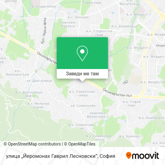 улица „Йеромонах Гаврил Лесновски“ карта