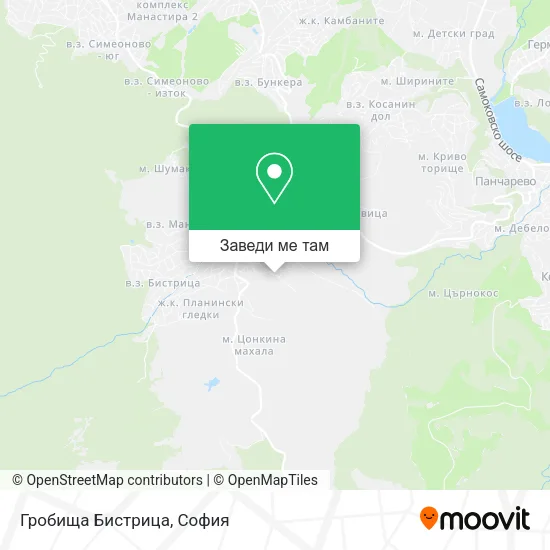 Гробища Бистрица карта