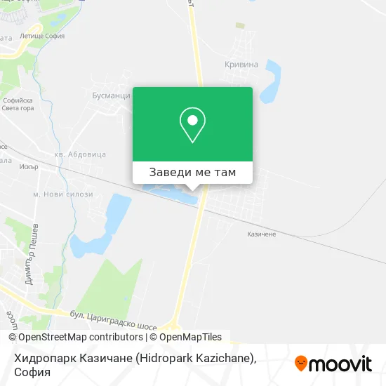 Хидропарк Казичане (Hidropark Kazichane) карта