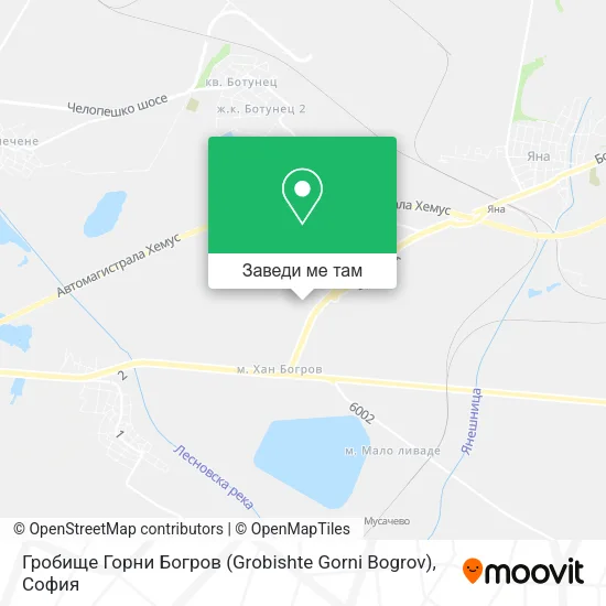 Гробище Горни Богров (Grobishte Gorni Bogrov) карта